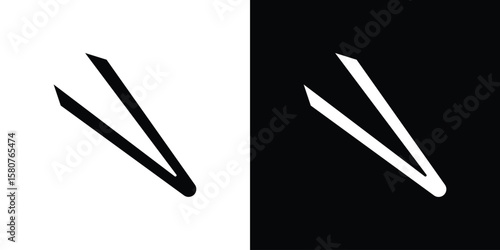 Eyebrow tweezers icon design. Black flat style sign for mobile concept