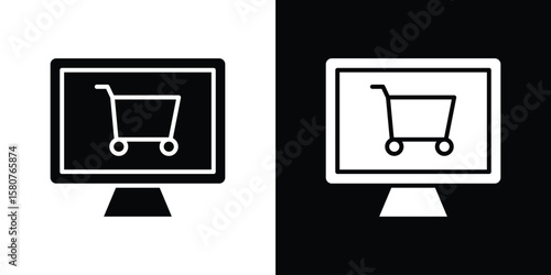 E commerce platform icon design. Black flat style sign for mobile concept