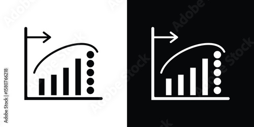 Diminishing returns icon design. Black flat style sign for mobile concept