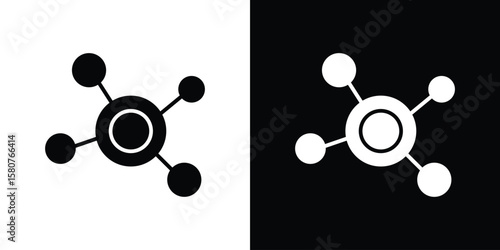 Decentralized icon design. Black flat style sign for mobile concept
