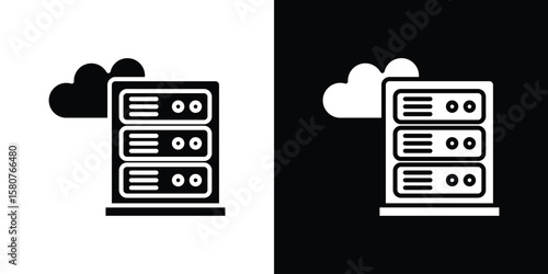 Data center icon design. Black flat style sign for mobile concept
