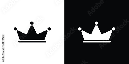 Crown icon design. Black flat style sign for mobile concept