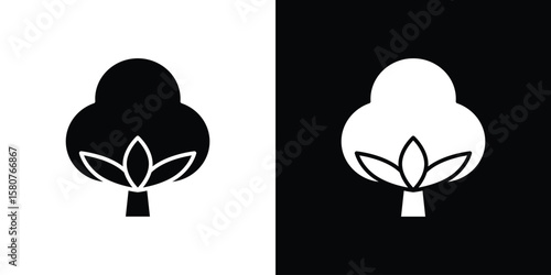 Cotton icon design. Black flat style sign for mobile concept