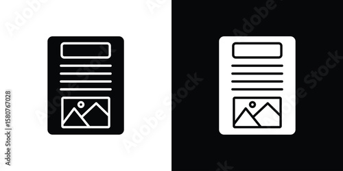 Content icon design. Black flat style sign for mobile concept
