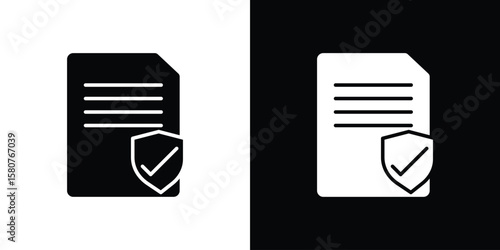 Contract coverage icon design. Black flat style sign for mobile concept