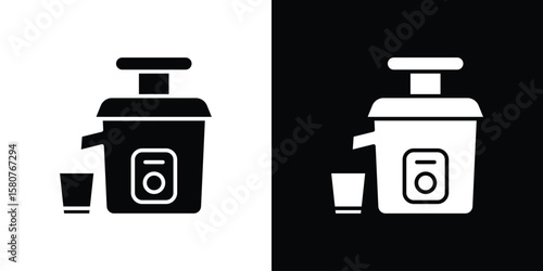 Cold pressed juicer icon design. Black flat style sign for mobile concept