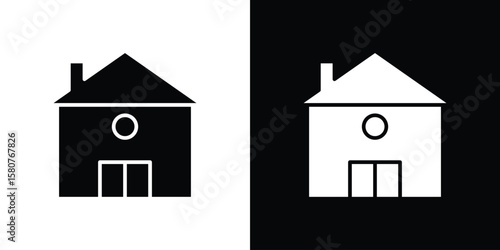 Chalet icon design. Black flat style sign for mobile concept