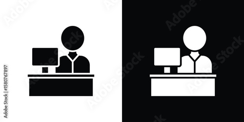 Cashier icon design. Black flat style sign for mobile concept