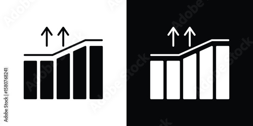 Business performance icon design. Black flat style sign for mobile concept