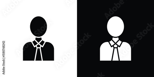 Businessman icon design. Black flat style sign for mobile concept