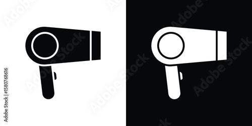 Blow dryer icon design. Black flat style sign for mobile concept
