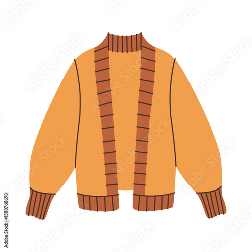 Knitted autumn sweater. Vector illustration.