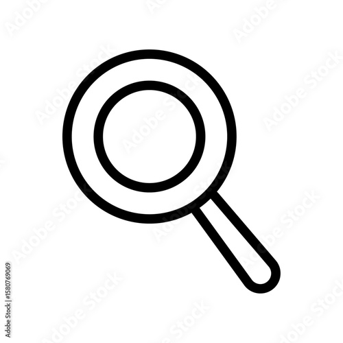 Simple Magnifying Glass Icon on Transparent Background