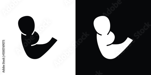 Arm icon design. Black flat style sign for mobile concept