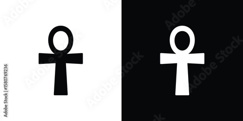 Ankh icon design. Black flat style sign for mobile concept