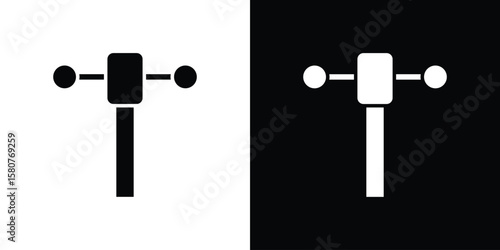Anemometer icon design. Black flat style sign for mobile concept