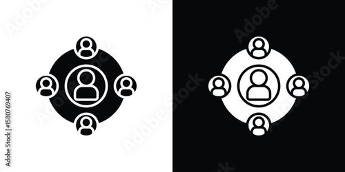 Affiliate marketing icon design. Black flat style sign for mobile concept