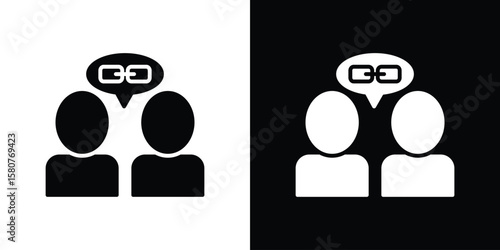 Affiliate link icon design. Black flat style sign for mobile concept