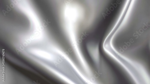 Shimmering silver texture with reflective surface and soft gradient lighting for an abstract effect.