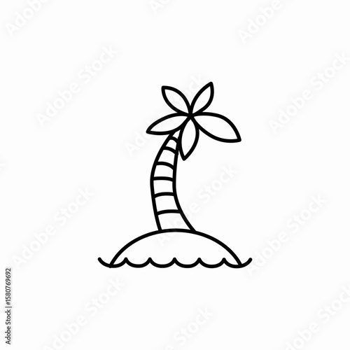 island palm icon sign vector