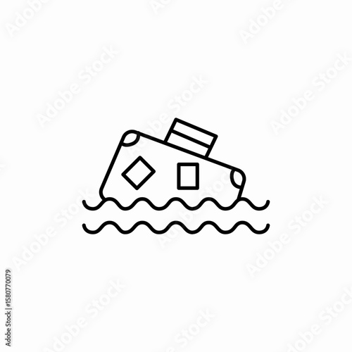 luggage in sea icon sign vector