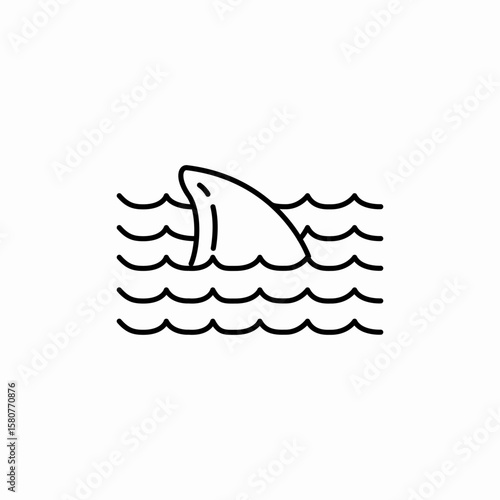 shark tale sea icon sign vector