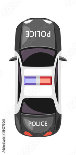 Police car top view vehicle