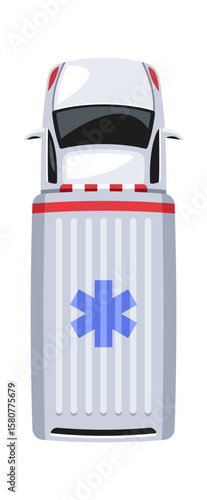 Ambulance emergency service truck overhead