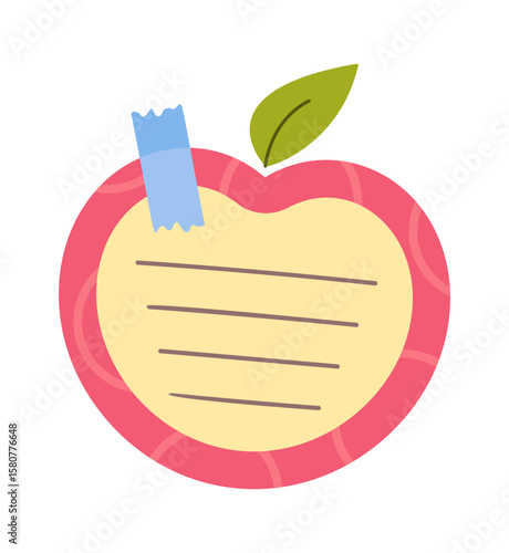Apple shape sticky memo page