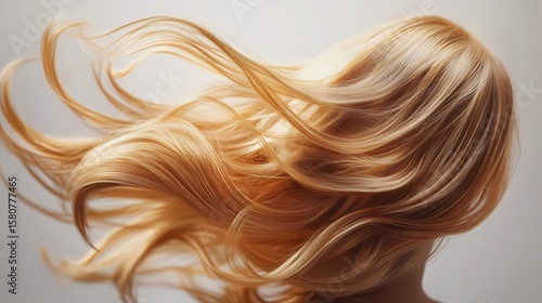 Golden wig on white background