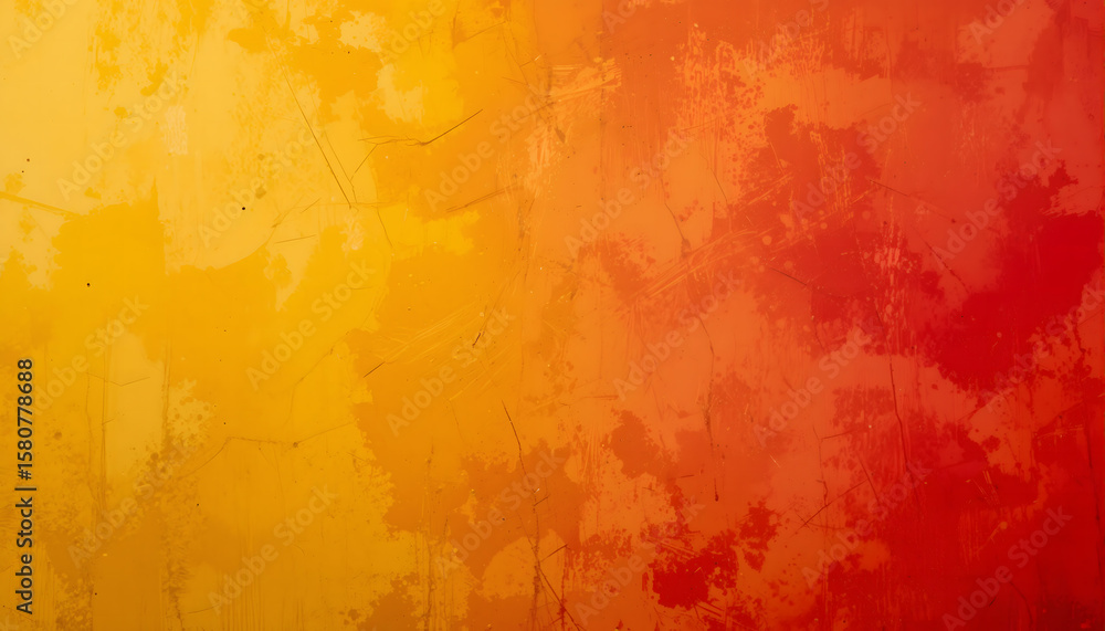 Fototapeta premium Warm Orange and Red Texture: A vibrant background featuring a gradient blend of warm orange and red hues, exhibiting a textured, possibly painted or plastered surface.