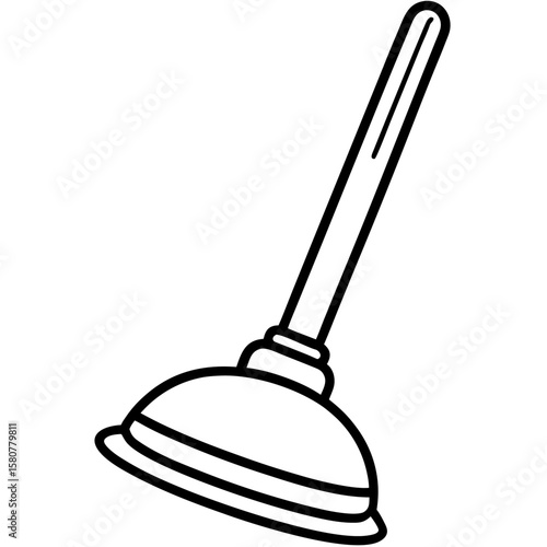 Minimal Plunger Icon Illustration