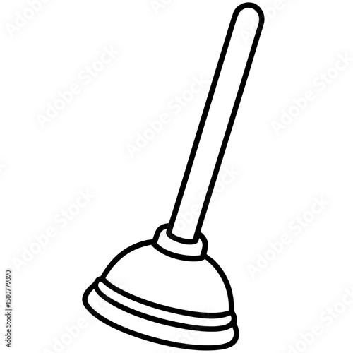 Minimal Plunger Icon Illustration