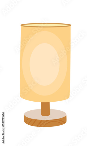 Table lamp or bedside lamp vector. Bedroom furniture, house interior decor items.  Lighting equipment clipart in flat cartoon style isolated.