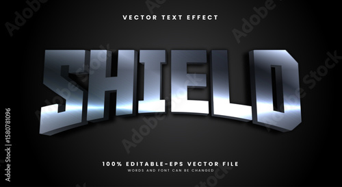 Shield 3d editable text effect template Suitable for elegant Style