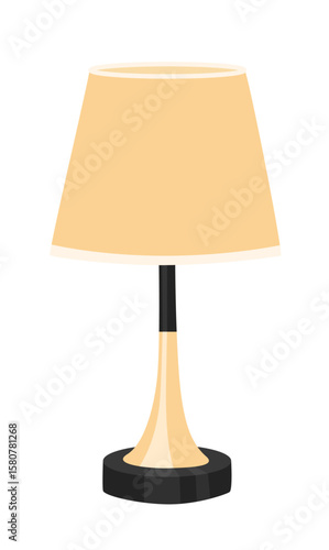 Table lamp or bedside lamp vector. Bedroom furniture, house interior decor items.  Lighting equipment clipart in flat cartoon style isolated.