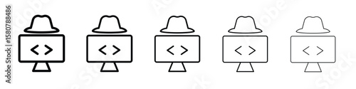 Hacker icon symbol, logo illustration. Pixel perfect vector graphics