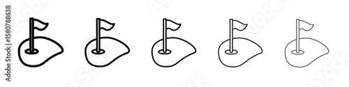 Golf yard icon symbol, logo illustration. Pixel perfect vector graphics