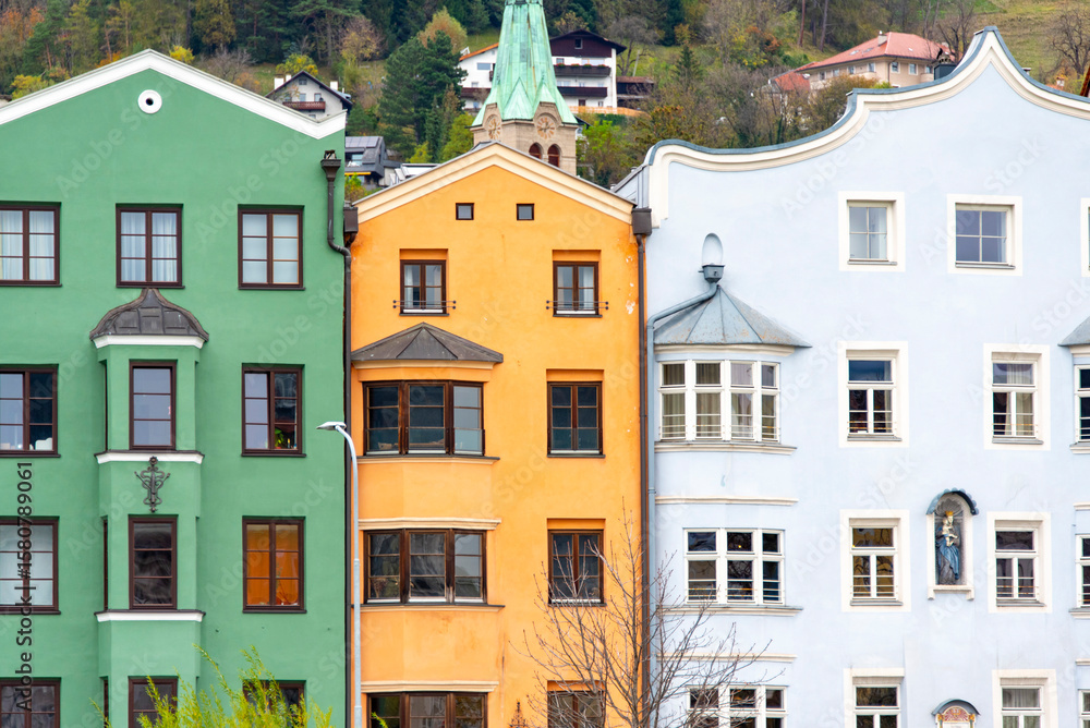 Naklejka premium Colourful Apartments of Innsbruck - Austria