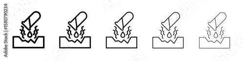 Corrosive substance icon symbol, logo illustration. Pixel perfect vector graphics