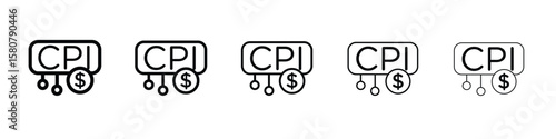 Consumer prices index icon symbol, logo illustration. Pixel perfect vector graphics