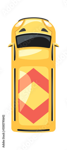 Minivan city vehicle roof view