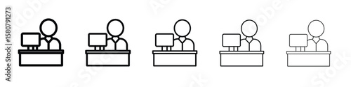 Cashier icon symbol, logo illustration. Pixel perfect vector graphics