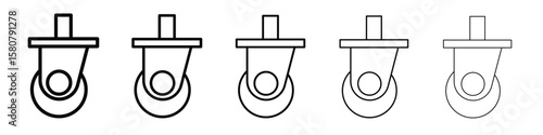 Cart trolley wheel icon symbol, logo illustration. Pixel perfect vector graphics