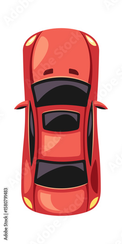 Red car overhead view design