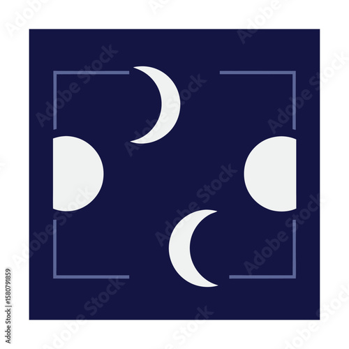 Moon Phases Photo Holders with Crescent Shapes