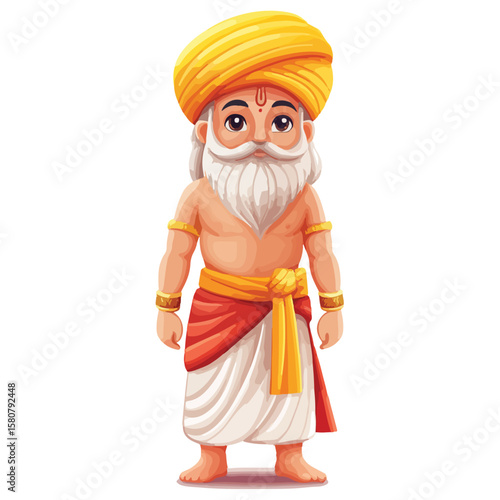 Sikh Clipart illustration, Sikh man, traditional attire, sherwani, turban