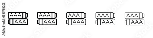 AAA battery icon symbol, logo illustration. Pixel perfect vector graphics