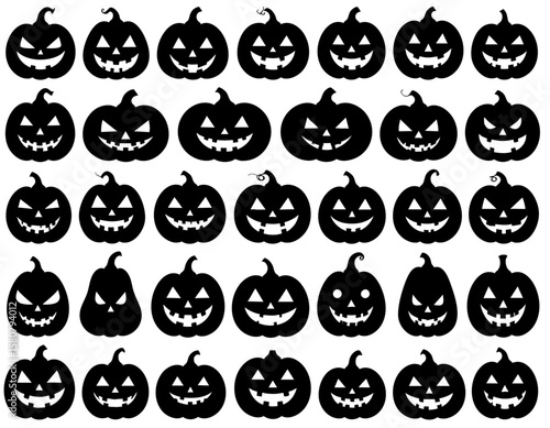Halloween Pumpkin Faces Pattern