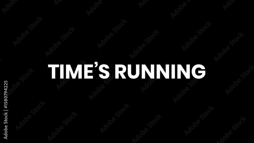 Time's Running — Dynamic 4K Text Animation for Countdown Offers Time's Running — Dynamic 4K Text Animation for Countdown Offers